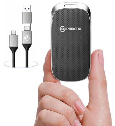 PHIXERO P20 External Portable SSD 1TB,up to 2050Mb/s,External Solid State Drives with 2 in 1 USB C Cable with LED Indicator,USB 3.2 Gen 2 Portable Hard Drive for iPhone 15/16 PRO, Mac, PC & Laptops