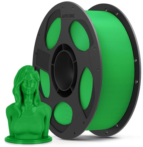 ANYCUBIC Refill PLA und Spool Kit 1KG Klassisch Grün, 1,75mm Filament 3D-Druckmaterialien mit Hoher Fließfähigkeit, Neatly Wound, Intelligente Identifikation