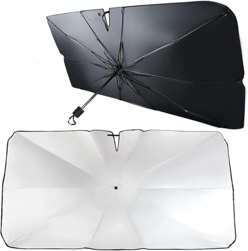 Sombrilla de coche de 140 x 80 cm, protección solar, parabrisas de coche, plegable, con protección solar con protección UV