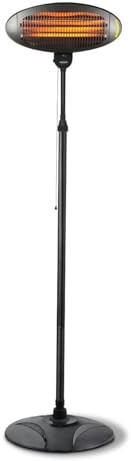 Avilia – Riscaldatore da Patio Verticale con 3 Livelli di Riscaldamento, Altezza Regolabile 130–200 cm, Testa Inclinabile a 45°, Riscaldamento Elettrico a Basso Consumo per Esterni