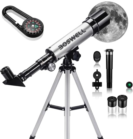 Télescope pour Enfants et Adultes avec Tripod, Réflecteur de Télescope Spatial pour Astronomie, Science, Cadeau d'Astronomie Gadget Magique, Monoculaire Multi-Fonctionnel & Jumelles Gadget