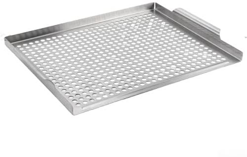 Placa de parrilla de acero inoxidable rectangular para barbacoa, parrilla de cocina al aire libre, placa sin barbacoa, parrilla para verduras, mariscos, bandeja de repuesto resistente