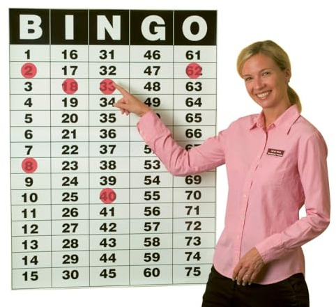 S&S Worldwide Giant Bingo Masterboard Poster (41 tum H x 30,5 tum) W) och Static Cling Chips set