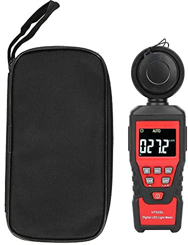 Walfront Digital Luxmeter HT620L Tragbarer Belichtungsmesser Beleuchtungsstärke Digitaler Beleuchtungsmesser Photometer Fotografie Beleuchtung Helligkeitsmessung 0‑200000Lx Lux Messgerät(0‑20000FC)
