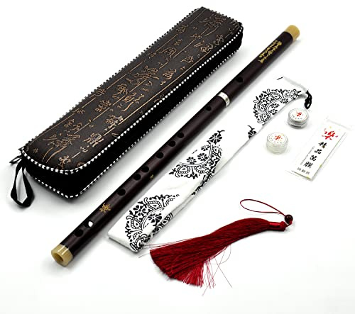 Chinese Flute D key Dizi for Beginners Traditional Chinese Instrument with Free Membrane & Glue Set(Original NICOSHINE brand)