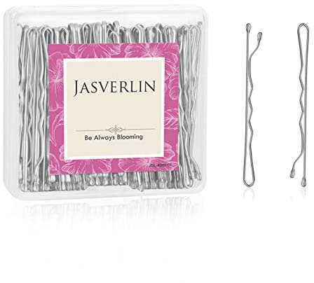 JASVERLIN 2 tum Bobby Pins Svart Premium Hårspännen Tillbehör Säker Firm Hold Bobbie Hårnål för Långa Tjocka Tunna Kvinnor Flickor Hår Dekorativ Bulk Hårnål 100 st