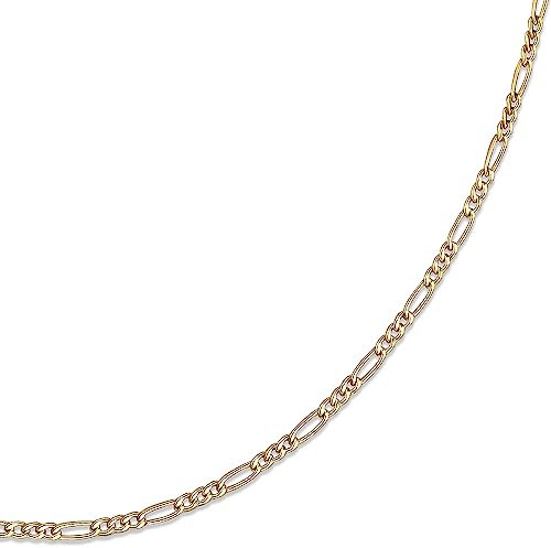 Generisch Echtgold 8 kt 333 Gold Goldkette Figarokette Halskette Kette Collier Schmuck verschiedene Breiten und Längen (Länge 50 cm Breite 1,8 mm)