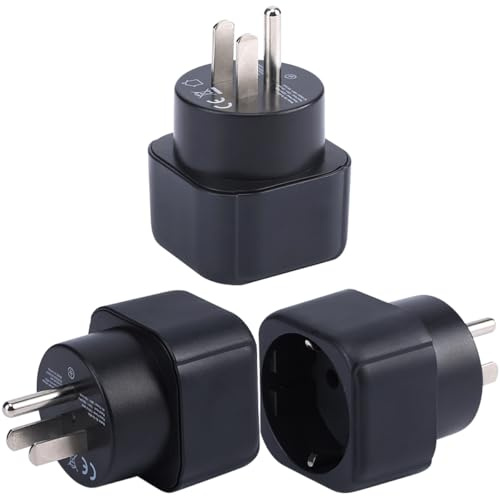 Europe to US/Canada/Mexico Plug Adapter, Svensk Plugg Passar till US/Canada Socket, Europeisk/Tyskland/Sverige Plug to USA Travel Plug Converter (3 Delar)
