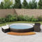 Tidyard Whirlpool Umrandung Poolumrandung Poolverkleidung für Spa Poly-Rattan und Massivholz Akazie Schwarz