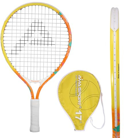 AMA SPORT - AT-X-Orange17-102C - Raqueta de Tenis Junior Naranja 17 Pulgadas - para niños pequeños - De 2-3 años - Aprendizaje Divertido - Ligera y Estable