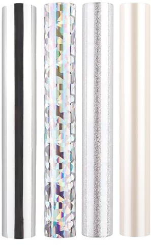 Briartw Glimmer Hot Foil Roll Bundle per artigianato, confezione da 4 fogli bianchi attivati dal calore per sistema di laminazione a caldo Glimmer / penna a caldo, 5,9 x 9,25,6 m pellicola di