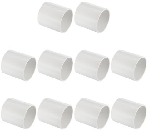PATIKIL Adattatore di Accoppiamento per Tubo in PVC da 2-1/2, Confezione da 10 Pezzi Connettore a Presa per Tubo Dritto per Uso Estensione Tubi Sistemi di Irrigazione a Goccia, Bianco