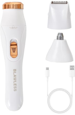 Afeitadora Eléctrica para Mujer, 3 in 1 USB Recargable Eléctrico Depiladora, Removedor Indoloro de Vello Facial, Recortadora de Cejas y Depiladora Facial, para Cara, Cuerpo, Axilas, Piernas, Brazo