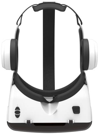 WJnflQN Gafas de Realidad Virtual 3D de Realidad Virtual, Gafas de Realidad Virtual 3D, Lentes HD Ajustables, Gafas de Realidad Virtual, Gafas de Realidad Virtual 3D, antiluz y Auriculares para