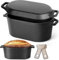 Cast Iron Bread Pan – Dutch Oven for Sourdough Bread – Oven-Safe Non-Stick Baking Pan – 20.9 x 10.9 cm, Rectangular, Black Banana Bread, Meat Loaf – Even Heating, Non-Stick, Oven-Safe Baking Pan