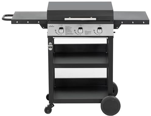 BIGHORN Plancha gas med 3 brännare med vagn och lock; 7,2 kw