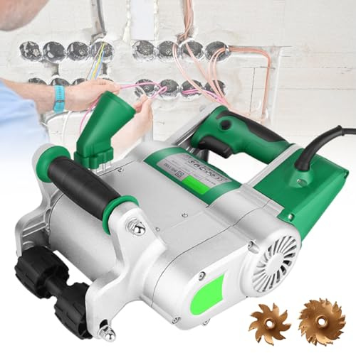 ZEEKYFOR Scanalatrice Scanalatore Tracciatrice Macchina da Taglio Elettrica Professionale Motore 1100w da 1600 Giri/min con Fresa da 25mm/35mm per Muri Pareti in Cemento Fornita