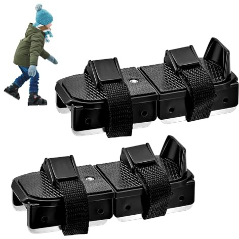 Riisoyu 1 paire de patins à glace réglables pour tout-petits avec fermetures - Patins à glace doubles pour tout-petits, débutants, enfants, patineurs juniors