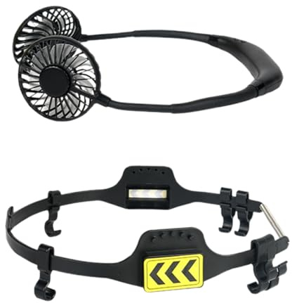 Ventilatore da Casco | Ventole Per Caschi Di Sicurezza Con Luce LED | Ventilazione Rinfrescante Per Posto Di Lavoro Auto Costruzione Esterni Lavoro