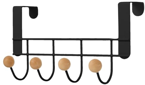 Générique Porte Manteau Sur La Porte, Avec 4 Crochets, 22x12cm Crochet De Suspension De Portes, Portes Manteau Pour Portess Salle De Bain, En Mental, Aucun Perçage Requis, Pour Chambre, Bureau