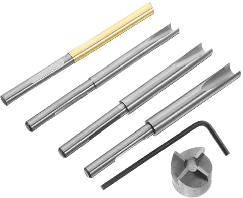Alipis Kit Recortador de Pluma para Torneado de Madera, 2 Piezas, Acero de Alto Carbono, Accesorios Mandril y Neumáticos de Expansión para Carpintería Profesional