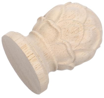 JEWEDECO Remate 4x6 Cm de Barra de Cortina de Madera Tallada Estilo Europeo Cabeza de Piña Remates Ornamentales para Escaleras y Muebles, Embellecimiento Interior para Hogar y Bricolaje