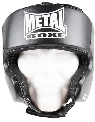 METAL BOXE - Casco da boxe, da ragazzo, nero
