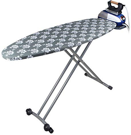 Orbegozo TP 6500 - Tabla de planchar plegable, altura regulable hasta 93 cm, funda 100% algodón, toma de corriente eléctrica, soporte para centros de planchado, Negro