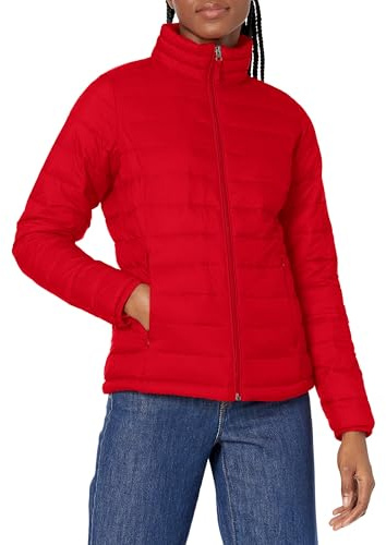 Amazon Essentials Mujer Chaqueta Acolchada Ligera de Manga Larga, Plegable, Resistente a la Lluvia (Disponible en Tallas Grandes)