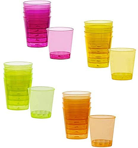 Boland 31055 - Vasos de chupito, 20 unidades, plástico, juego de beber, vasos de plástico, vasos de chupito, fiestas, cumpleaños, vajilla de fiesta