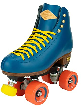 Riedell Crew Roller Skates for Women and Men - Colorful Outdoor Roller Skates with Moisture-Wicking Lining, Padding, and a High-Top Precision Fit - Ocean - 9