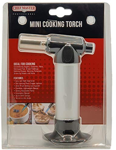 Chef Master Mini Cooking Torch, Butane-Powered, Adjustable Flame