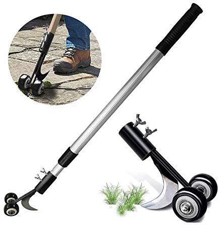Weed Puller mit Rädern, Garten Unkrautstecher Mit Stiel, Unkrautjäter Garten Hand Weeder, Unkrautzieher, Unkraut Entferner Gerät fur Entfernen Von Unkraut Auf Dem Bürgersteig,Scimitar