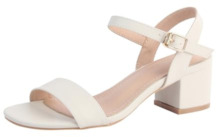 DADAWEN Sandales Femme Été à Talon Bloc 5CM Bride Cheville Bout Ouvert Sandales Élégantes Mariage Soirée Cérémonie