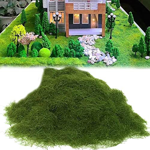 Hierba Modelismo, 250g 5mm Modellbau Zubehör Landschaft Modellisenbahn Musgo Artificial para Decoración Hierba Esparcida Pradera Hierba Estática Rebaño Bosque Paisaje Terreno Ferrocarril Verde Montaña