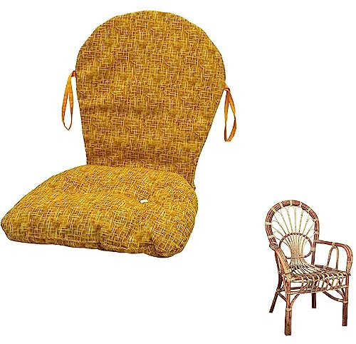 Big Sun Stuhlkissen aus Korbgeflecht und Bambus, Senfmuster