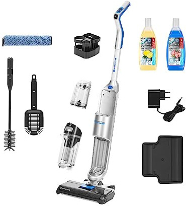 INVICTUS WD7 Aspirateur eau et poussière sans fil Deluxe Set de 17 pièces Aspirateur autonome pour polissage avec concentré de nettoyage, avec station de rangement, aspirateur sans fil, balai sans fil