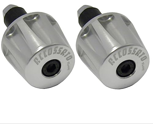 Coppia di contrappesi Accossato argento per manubri con foro interno Ø da 12mm a 20mm per Yamaha Niken dal 2018 al 2019 (CC 850)