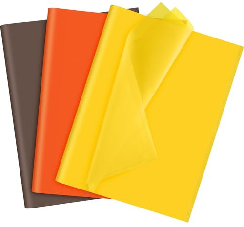 NEBURORA Seidenpapier Set in verschiedenen Farben 60 Blatt Herbst Geschenkpapier, Kunstpapier, Kunsthandwerk, 3 Farben, für Thanksgiving, Halloween, Herbst Themenparty Dekoration