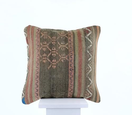 kelim kissen 40x40 cm handgefertigt kelim kissenbezug orientalische kissen kopfkissen viereckig dekorative bohemian kissenhülle dekokissen sofakissen zierkissen code E892