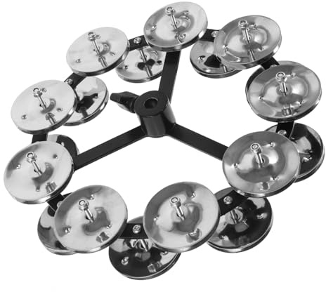 HEMOTON Pandereta Hi-hat de Doble Hilera para Batería Platillos de Aleación de Aluminio y Abs, Accesorio para Mejorar Ritmo y Tonalidad en Presentaciones Musicales