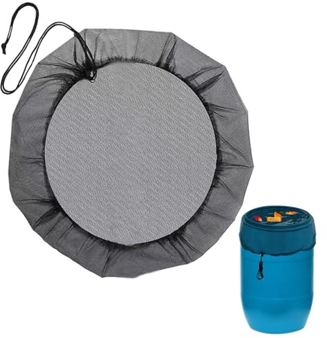 Regentonnen Netz Regenfass Deckel Faltbare Regentonne Abdeckung Wasserfass Stechmückenfrei Gegen Mückenlarven Wassertonnen für Garten Regentonnennetz Mückennetz Regenspeicher Mückenfrei Rund Eckig