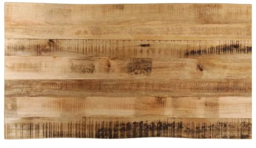 vidaXL Tischplatte, Holzplatte für Tisch Esstisch Couchtisch, Massivholzplatte Baumkante, Ersatztischplatte, 110x60x3,8cm Raues Mango Massivholz