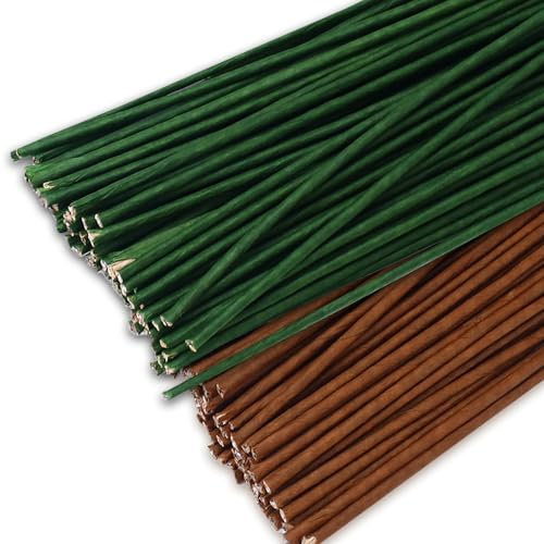 Blumendraht, 30 cm Länge, 3 mm Durchmesser, Blumenstiele, 18 Gauge, Blumendraht mit Papier umwickelt, Floristendraht für künstliche Blumen, Kranz, Blumenstrauß (gemischte Farben), 80 Stück