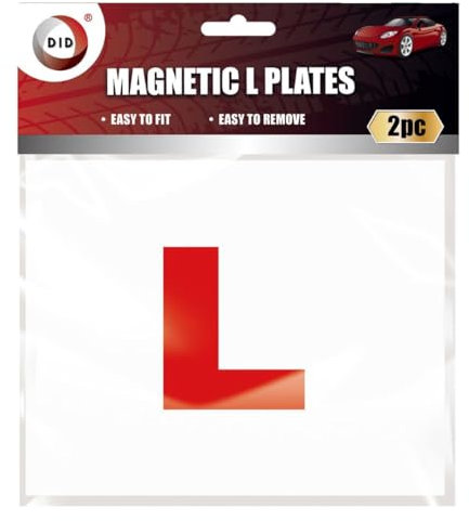 Extra Thick Magnetic L Plates for Cars UK (Pack of 2) - No Blow-off, Easy to Apply, No Paint Scratches - Fully Magnetic L Plates for Leaner Drivers, and Durable, Fully Magnetic L Plates, UK Approved