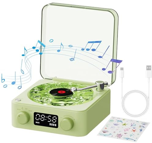 Tourne-Disque Intelligent, Tourne-Disque avec Haut-parleurs,Platines vinyles The Waves - Tourne-Disque Portable, Tables tournantes Vintage pour disques, Divertissement, décoration de la Maison