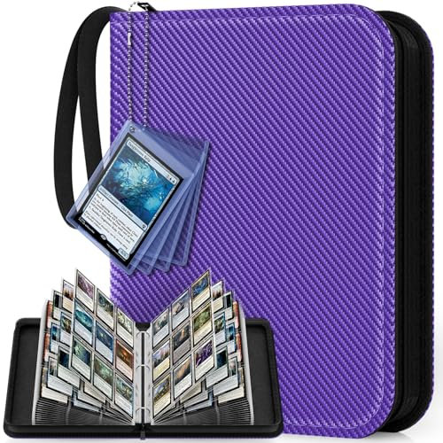 Mlikero 720 Tasche Raccoglitore Carte, Album Carte con 9 Tasche per Lato, Card Binder Raccoglitori Adatto per Carte Collezionabili, Sportive(Viola)