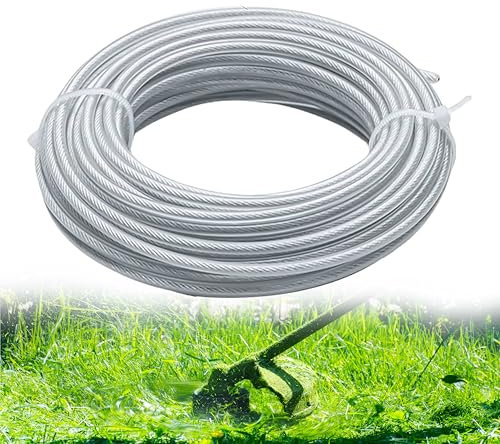 Filo Decespugliatore, dellyy 3.0mm x 50m Filo Acciaio per Tagliaerba, Linea Tagliaerba Decespugliatore, Filo Nylon per Tagliabordi