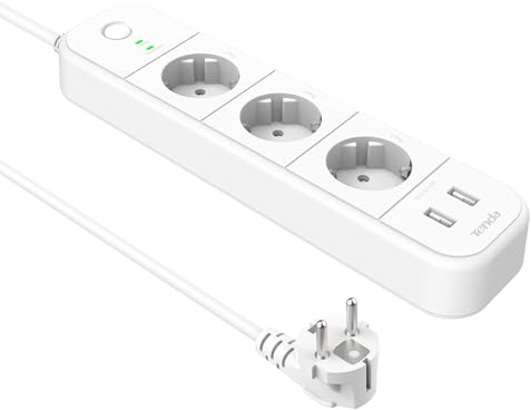 Ciabatta Elettrica Wi-Fi Intelligente Tenda, 3 Prese Controllate Individualmente e 2 Porte USB, Controllo Tramite App/Voce (Alexa e Google), Programmazioni, Protezione da Sovratensioni, 16 A, SP15