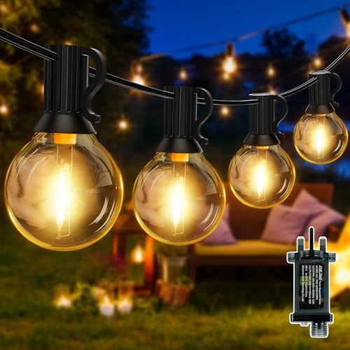 Ollny 20m Outdoor Garden String Lights Mains Powered, LED Festoon Light